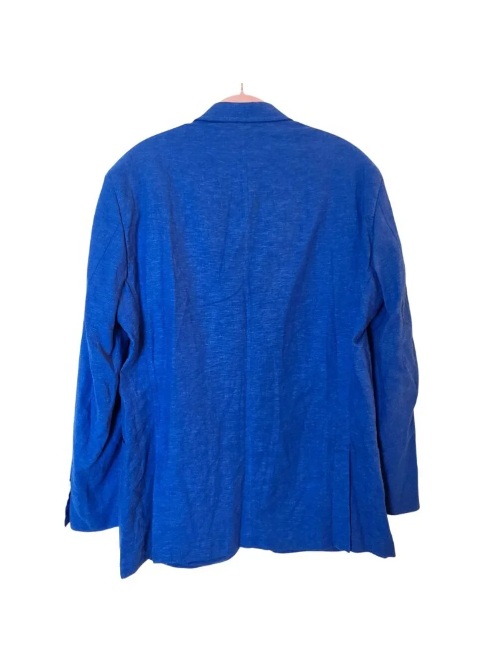 Alan Flusser Linen Blend Sport Coat Men's M Bright Blue 2 Button Blazer